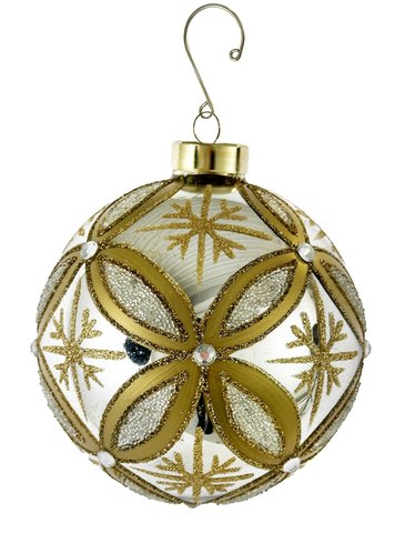 shishi Glass ball shiny silver gold deco 10cm