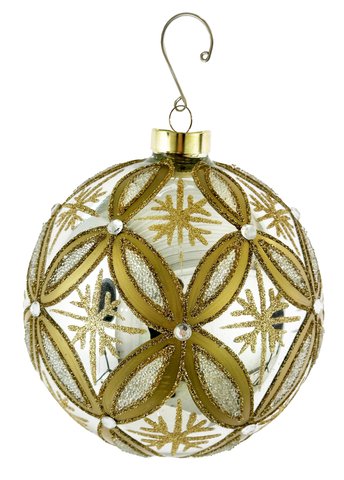 shishi Glass ball shiny silver gold deco 12cm