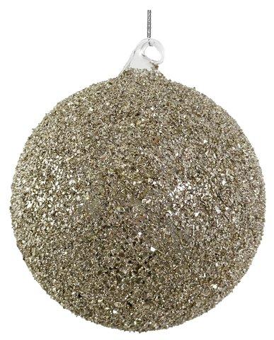 shishi Glass ball silver glass glitter 12cm