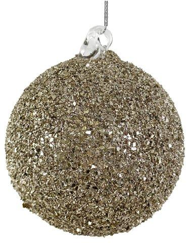 shishi Glass ball silver glass glitter 8cm