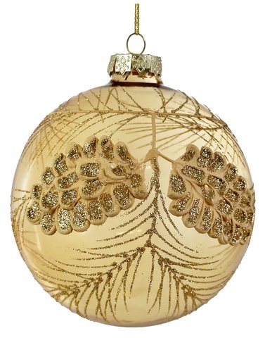 shishi Glass ball transparent gold cone deco 10cm