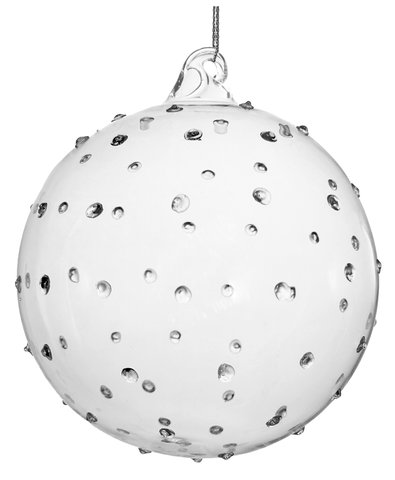 shishi Glass ball transparent w/dots 12cm