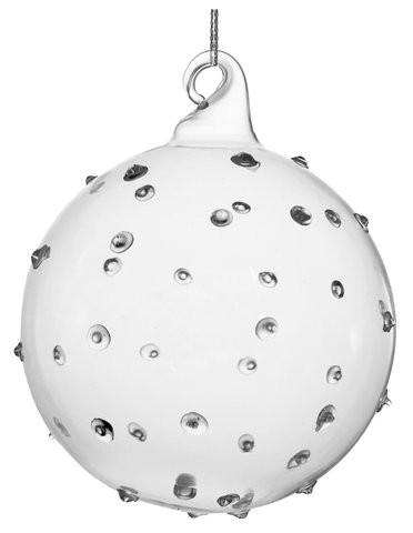 shishi Glass ball transparent w/dots 8cm