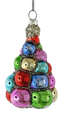 shishi Glass ball tree ornament multicolor 8cm