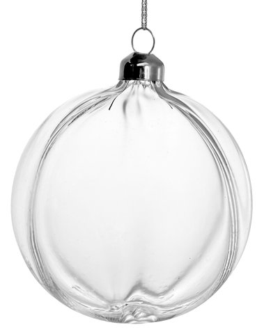 shishi Glass ball twisted clear 10cm