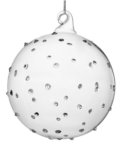shishi Glass ball with clear dots 10cm