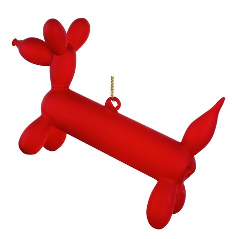 shishi Glass balloon poodle ornament mat red 14cm