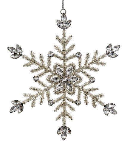 shishi Glass bead snowflake silver 19cm