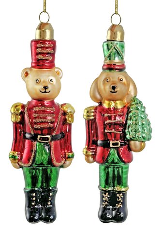 shishi Glass bear red-green shiny mix2 16.5cm