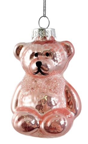 shishi Glass bear shiny pink 8cm