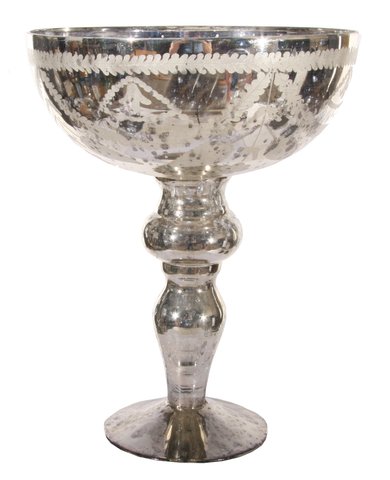 shishi Glass bowl engraved silver 32cm