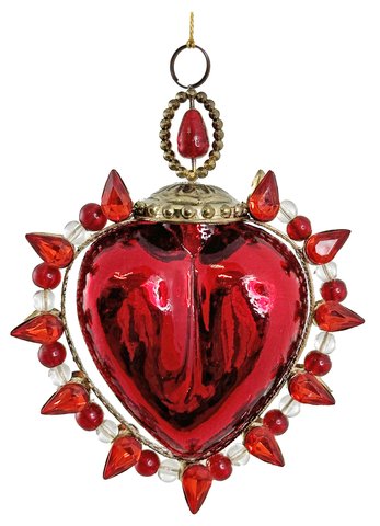 shishi Glass burning heart red 11cm