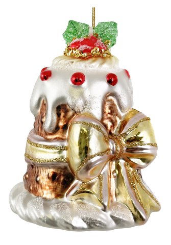 shishi Glass cake with bow ornament 11cm