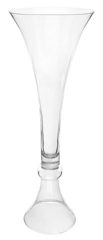 shishi Glass chalice vase clear d24 5;h68 5cm