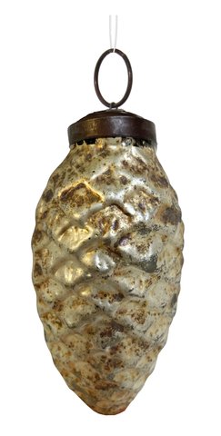 shishi Glass cone aged mat gold 8cm