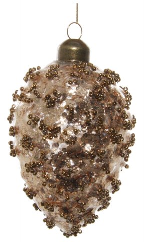 shishi Glass cone gold sequin inside beaded edg
