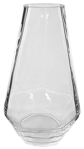 shishi Glass cone vase angled clear d15;h24cm