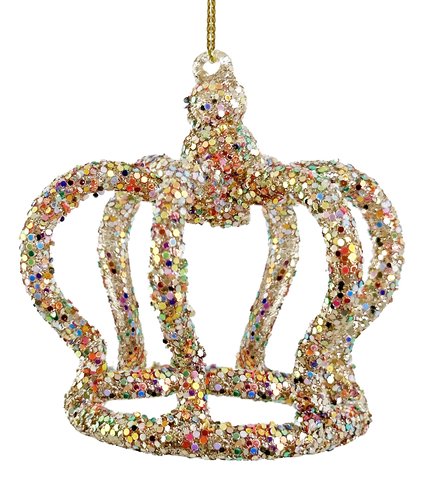 shishi Glass crown multicolored glitter 7 5cm