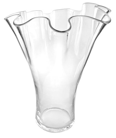 shishi Glass curled vase clear d27;h34cm
