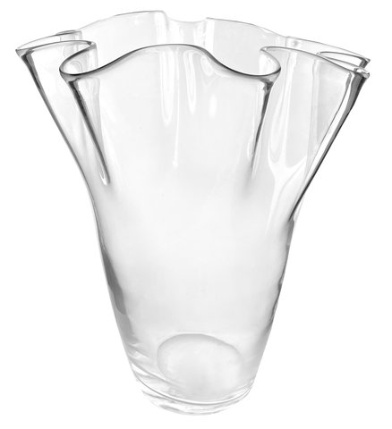 shishi Glass curled vase clear d31;h37cm