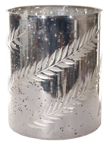 shishi Glass cylinder rye cutting silver h15 5cm