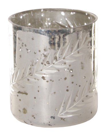 shishi Glass cylinder rye cutting silver h8cm