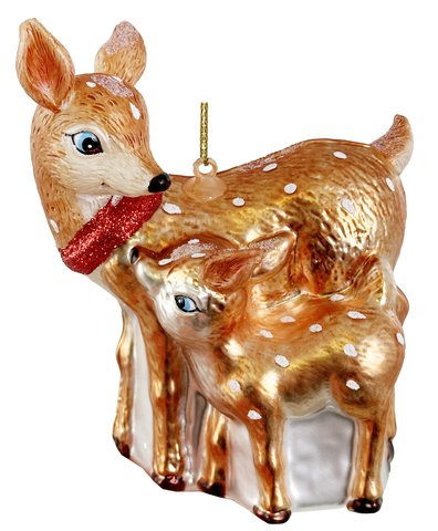 shishi Glass deer family ornament 12cm