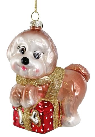 shishi Glass dog with gift 10cm