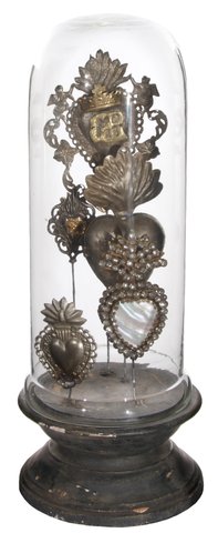 shishi Glass dome w/hearts 48cm