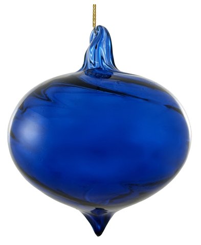 shishi Glass drop lined blue 10cm