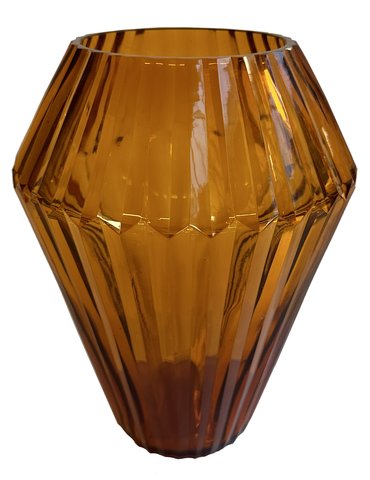 shishi Glass drop vase lined amber d18;h23cm