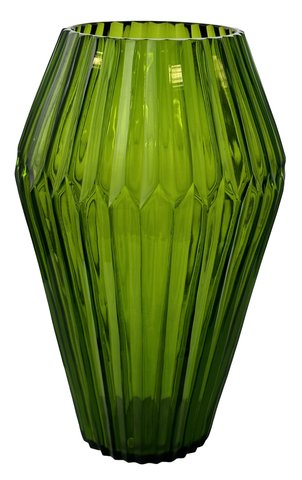 shishi Glass drop vase lined green d18;h28cm