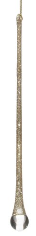 shishi Glass drop w/champagne glitter 25cm