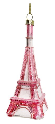 shishi Glass Eiffel Tower pink 12 5cm