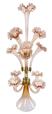 shishi Glass flowers x 13 vase pink 84cm