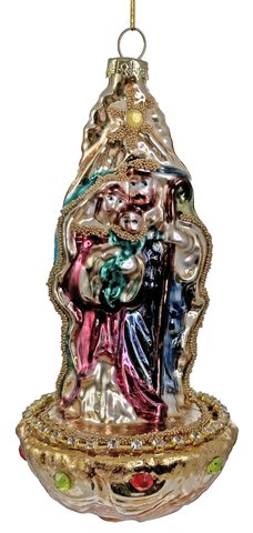 shishi Glass holy family ornament 14cm