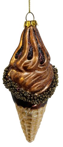 shishi Glass ice-cream brown-gold 14cm