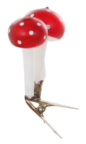 shishi Glass mushrooms red white 7cm