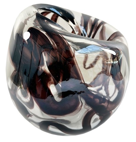 shishi Glass organic ball shape vase lustered b