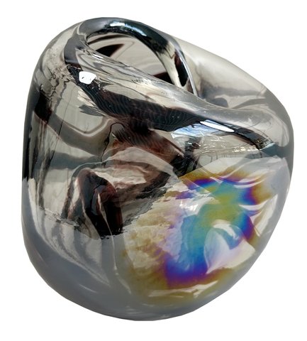 shishi Glass organic ball shape vase lustered b