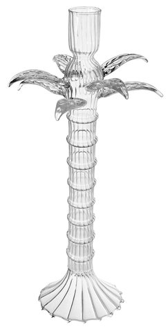 shishi Glass palm CH clear d12 5 h32cm