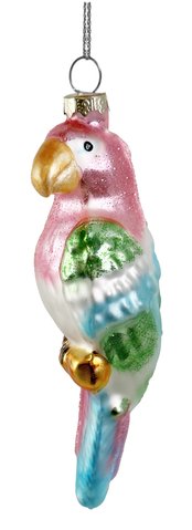 shishi Glass parrot pink blue green 13cm