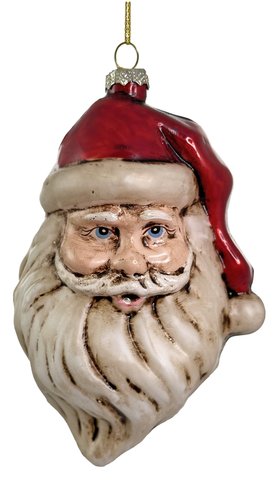 shishi Glass Santa head aged red 12cm