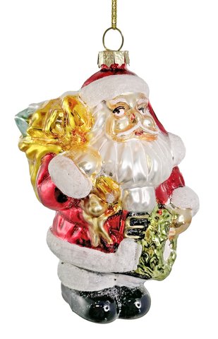 shishi Glass Santa red-white mat 13cm