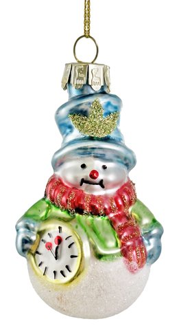 shishi Glass snowman white-blue 9.5cm