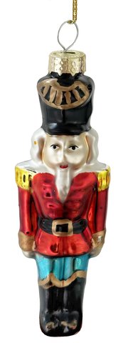 shishi Glass soldier red w/black hat 12cm
