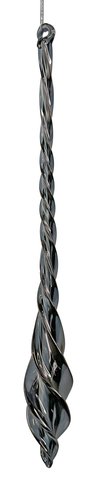 shishi Glass spiral drop silver grey 20cm