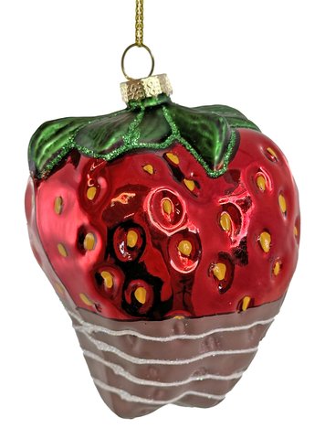 shishi Glass strawberry with chocolate 9cm