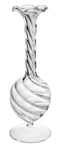 shishi Glass swirl vase clear d8;h24cm