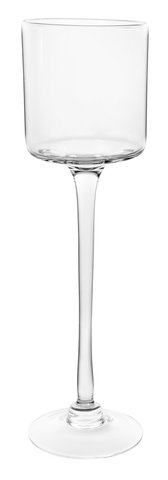 shishi Glass T-light holder on long leg clear 26cm